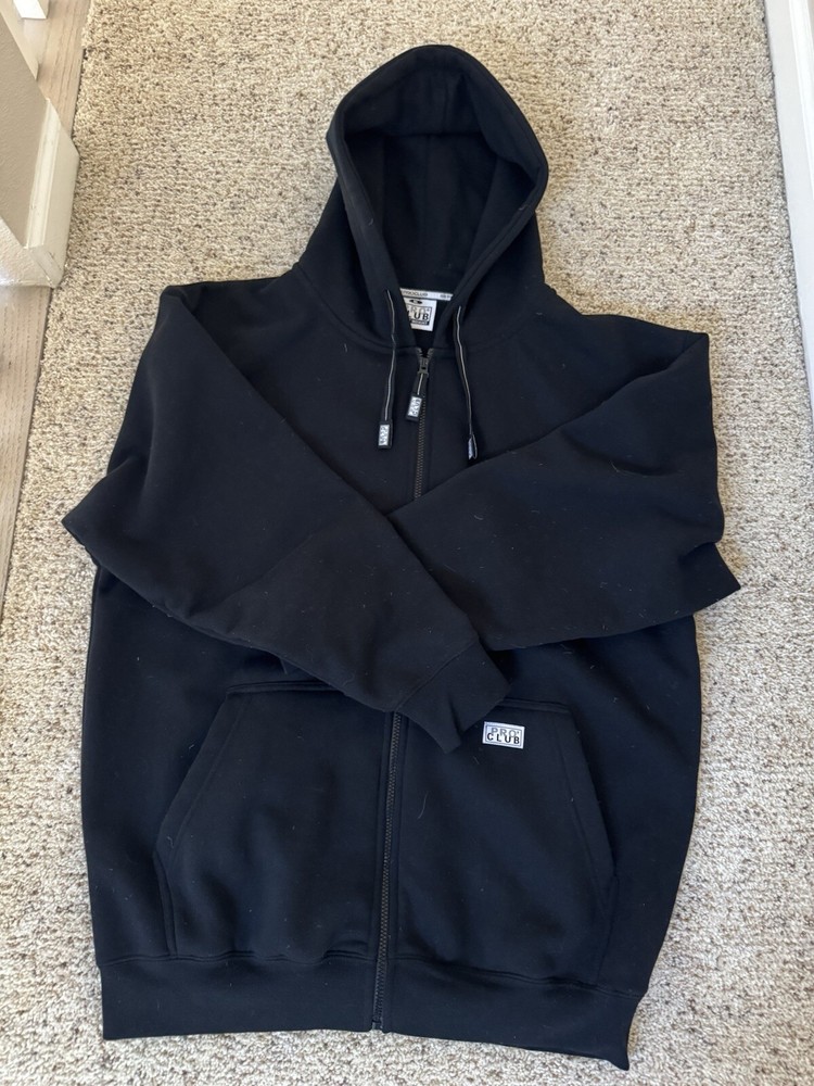 Pro Club Men's Heavyweight Oversized Zip Hoodie in Grey or Black XL