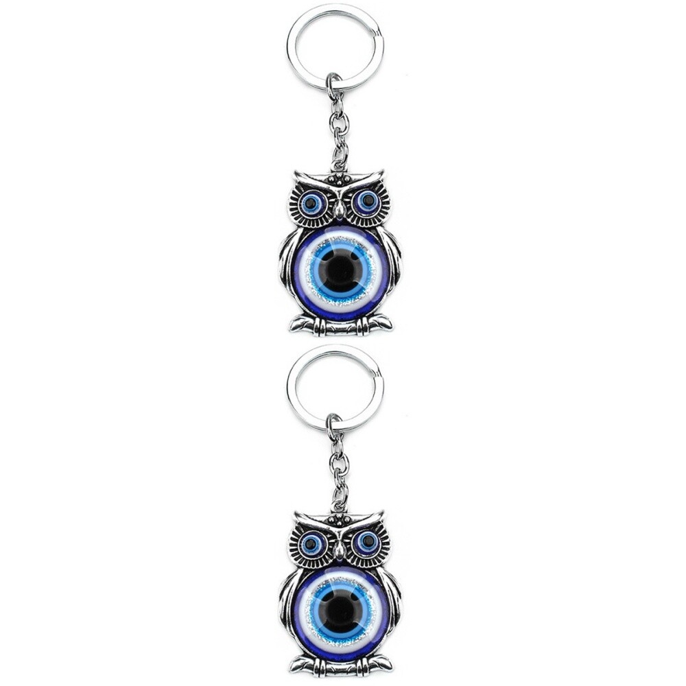 Set of 2 Garden Owl Key Chain Assorted Color Keychain Pendant