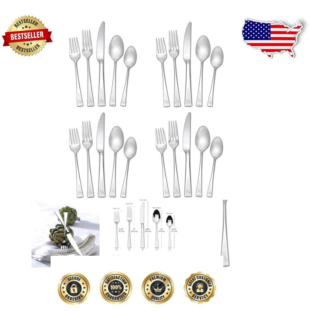 Sophisticated 20-Piece Silverware Set for 4 - Lucia Style and Functionality