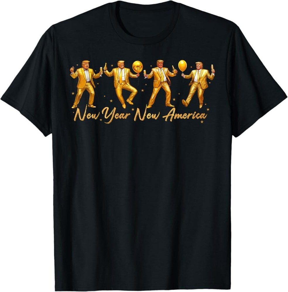 New Year New America Trump Dancing Happy New Year Tshirt, Not delivered by Xmas
