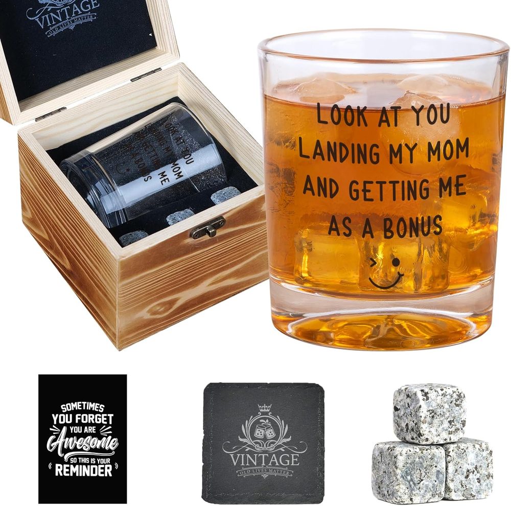 Fathers Day Step Dad Gifts, Bonus Dad Whiskey Gifts for Men, Cool& Funny Fathers-image
