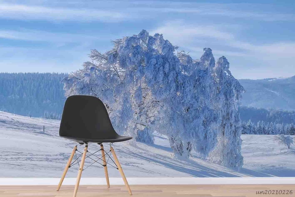 3D Forest Snow Winter Landscape Wall Murals Wallpaper Murals Wall Sticker
