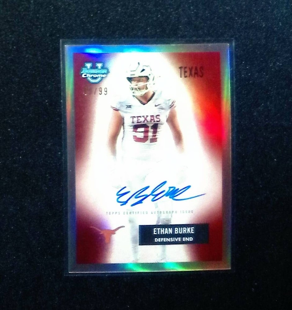 2024 Bowman University Chrome Ethan Burke Auto /99 RC #55BV-EB Texas