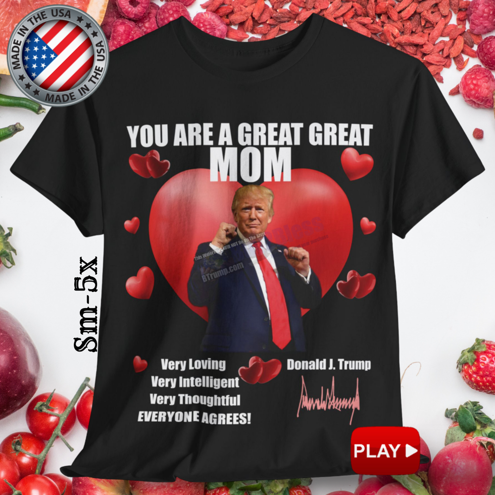 Customizable Black Mothers Day Trump T-Shirt with Signature Design for a Great Mom-image