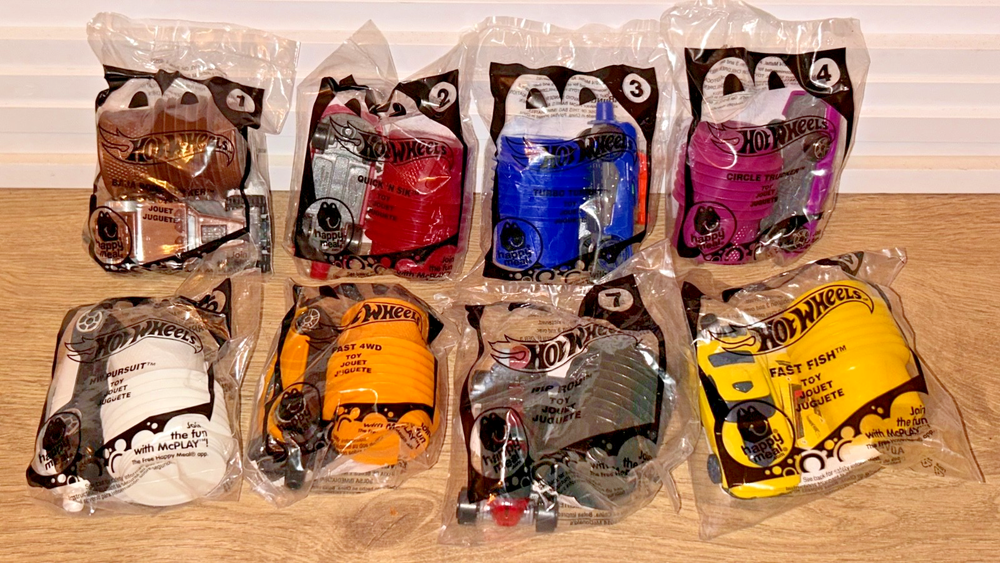 Hot Wheels McDonald's Happy Meal Toys~Complete Set of 8 Cars~2004 New Sealed