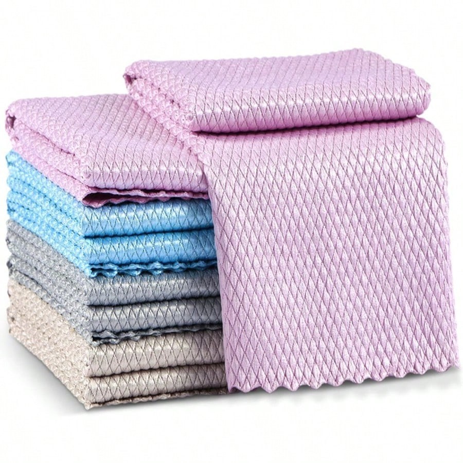 10pc Premium Microfiber Cleaning Cloths for Cars & Windows  