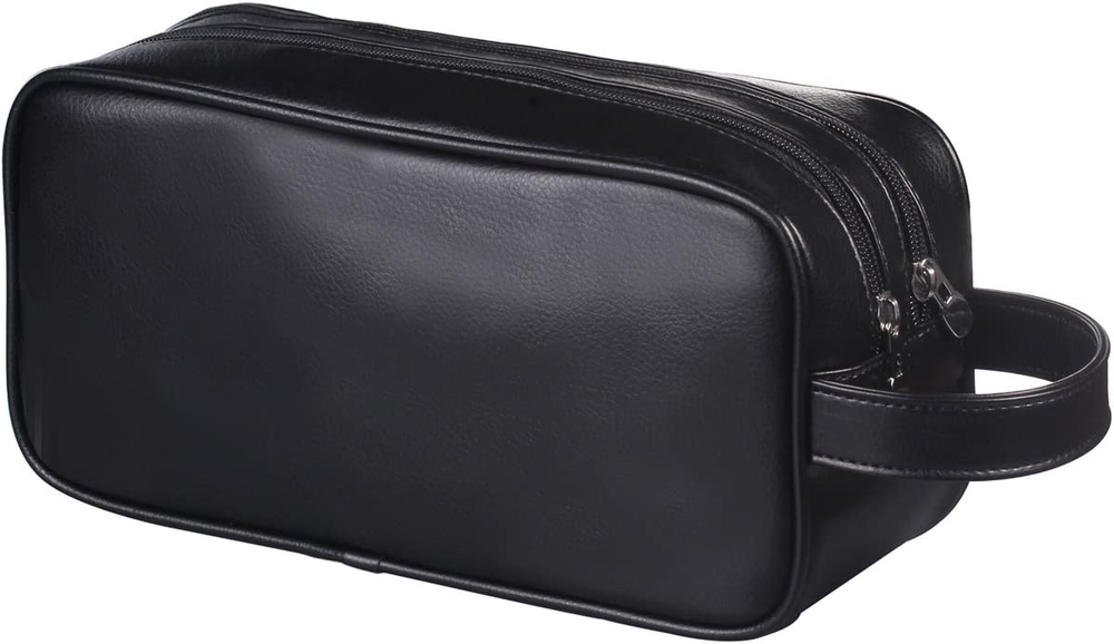 Soft PU Leather Zipped Travel Toiletry Bag Mens Ladies Supply Toiletry Bag Case(