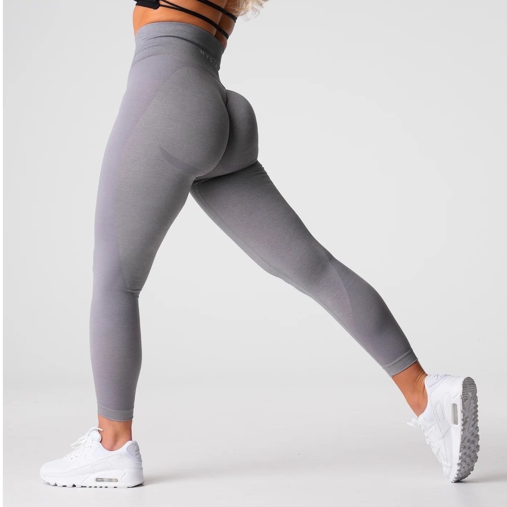 NVGTN Seamless Contour Leggings Womens Small Gray High Waist Skinny Leg Stretch