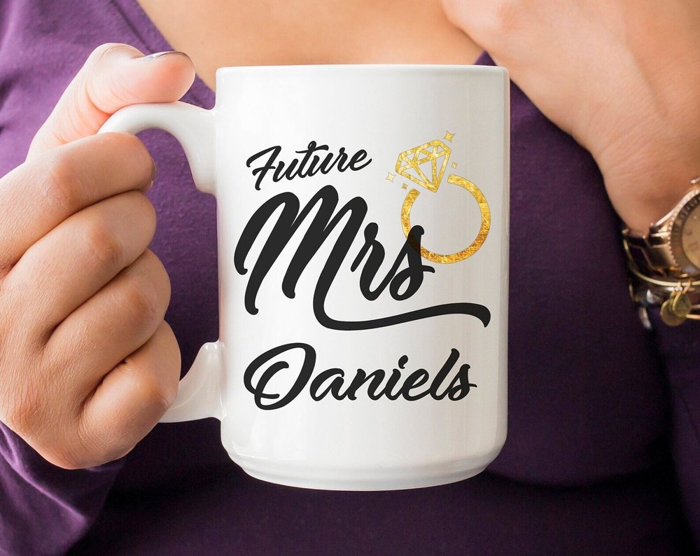 Personalised Future Mrs Engagement Gift Future Bride Mrs Mug Pretty Bridal