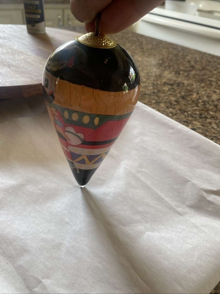 JC Penney LiBien Reverse Painted Glass Nutcracker Ornament Box