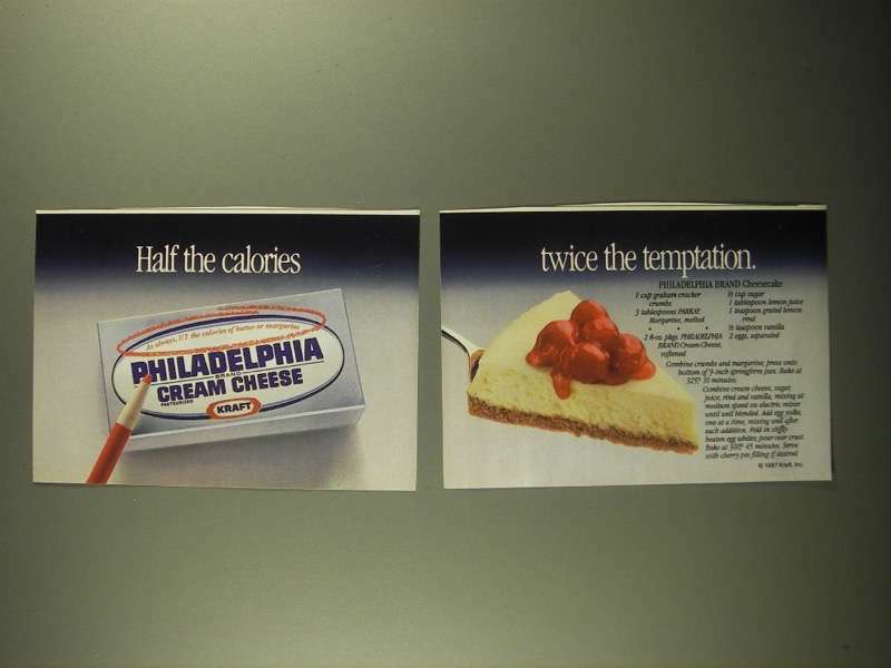 1987 Kraft Philadelphia Cream Cheese Ad - Twice the Temptation