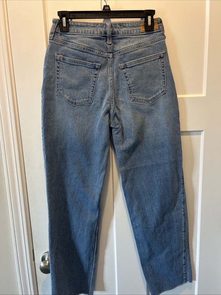 Women Hollister Blue Jean Size 5L W27 L27 Ultra High-Rise Straight Cutoff
