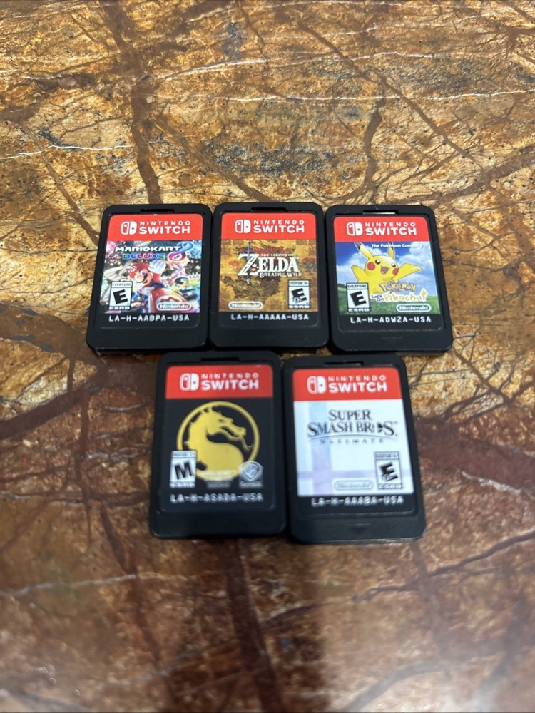 Nintendo Switch Games Lot Of 5 Mario Kart 8 Lets Go Pikachu Zelda Smash Bros Ul