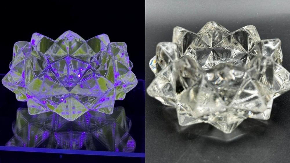 Indiana Glass Starburst Shaped Clear Glass Votive Candle Holder Round inside