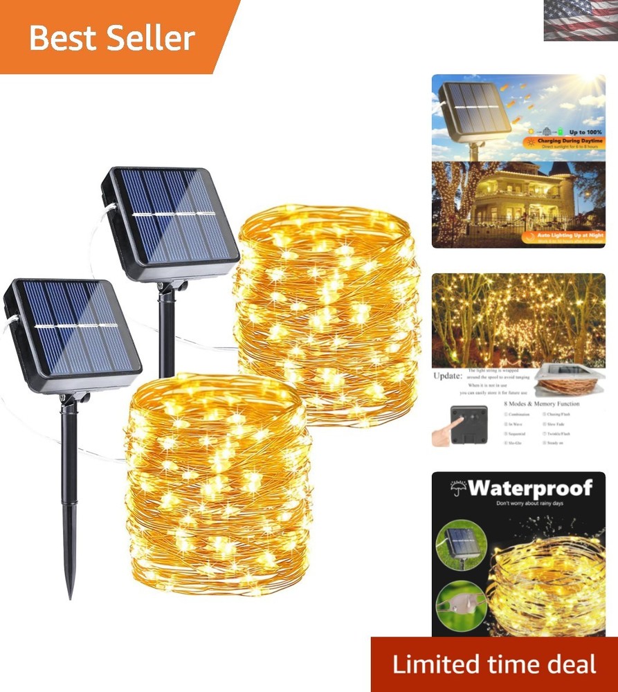 80FT Solar Fairy Lights with 240 LED Waterproof String Lights in 8 Modes for Elegant Outdoor Decor