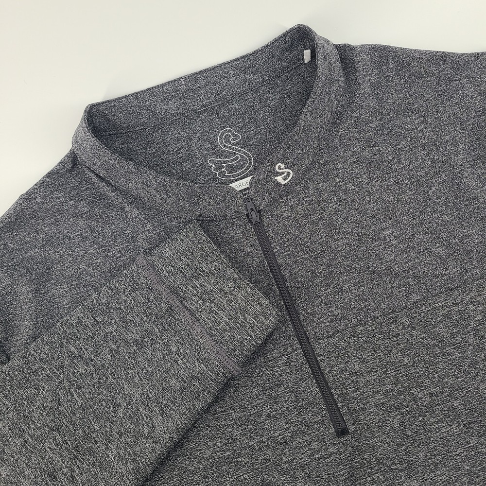 Swannies Light Heather Gray Performance Stretch Quarter Zip Golf Pullover LARGE