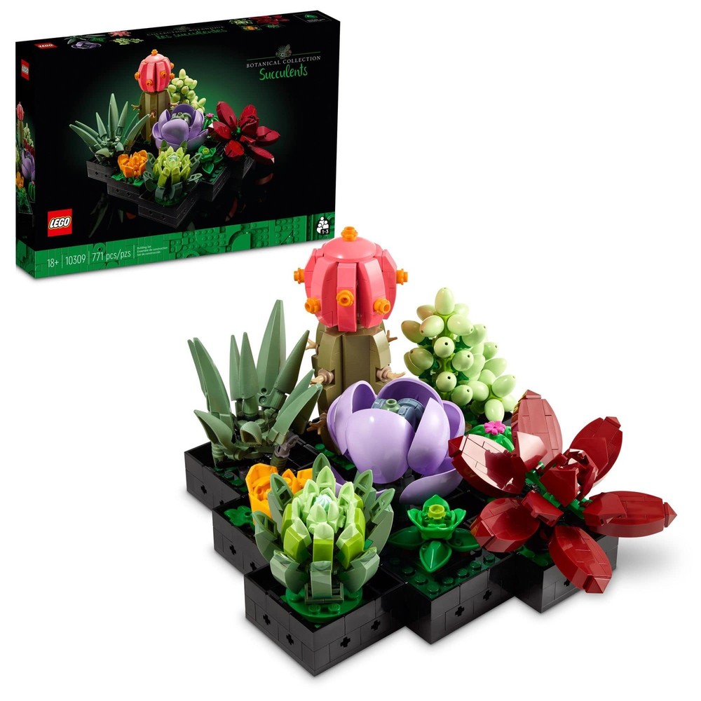 Valentines Day Gift Artificial Plant Succulents Building Set Decor Multicolor-image