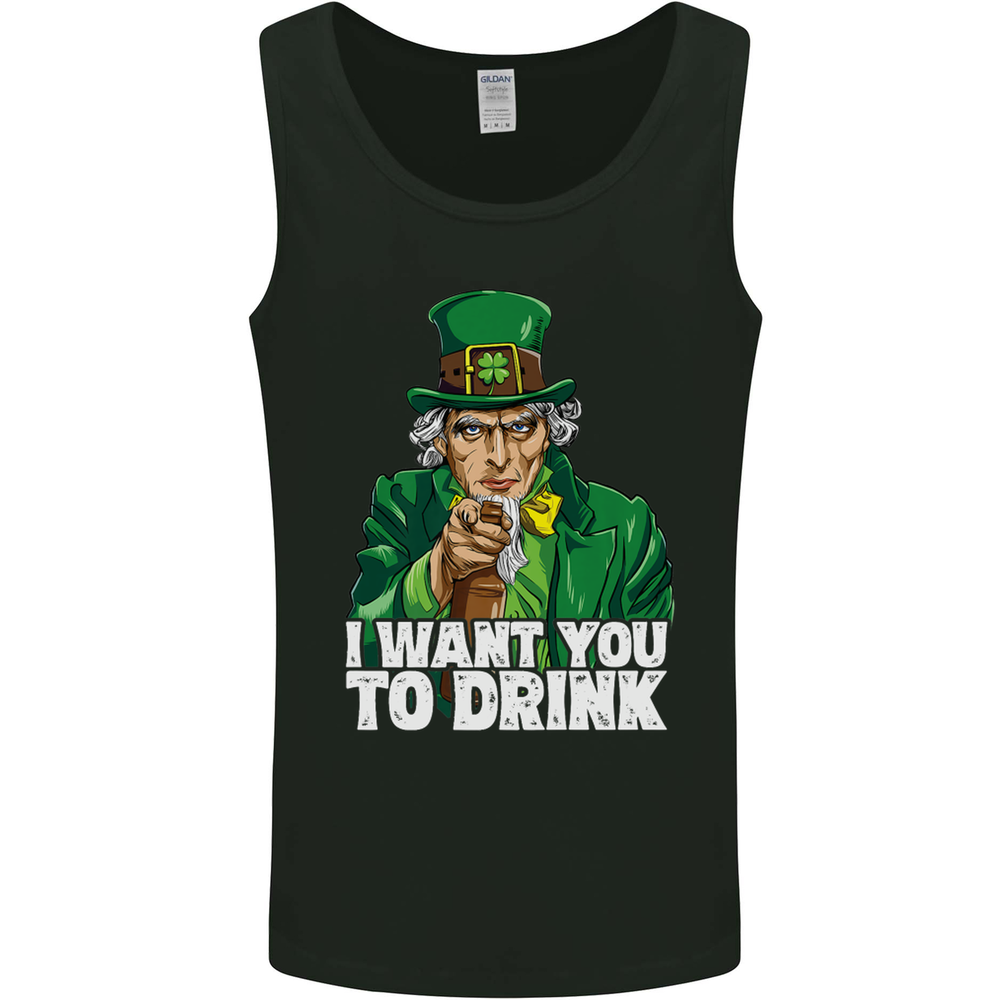 St Patricks Day I Want You to Drink Alcohol Mens Vest Tank Top