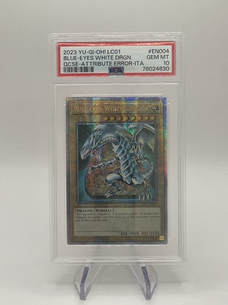 PSA 10 Yugioh Blue-Eyes White Dragon LC01-EN004 25th Anniversary Error Rare