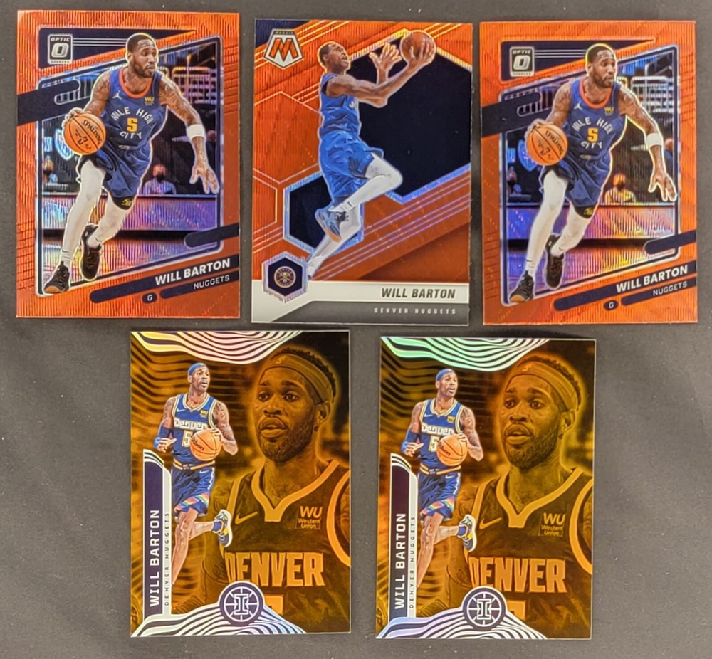 Will Barton 5-Card Lot Nuggets Wizards Optic Mosaic Red Illusions Orange