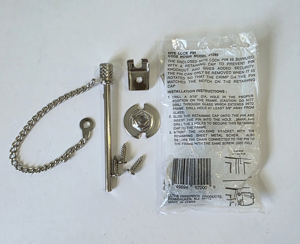 Lot of 5 Nite Lock Pin Kits #1285 Ultra Hardware Window Security Locks – New...