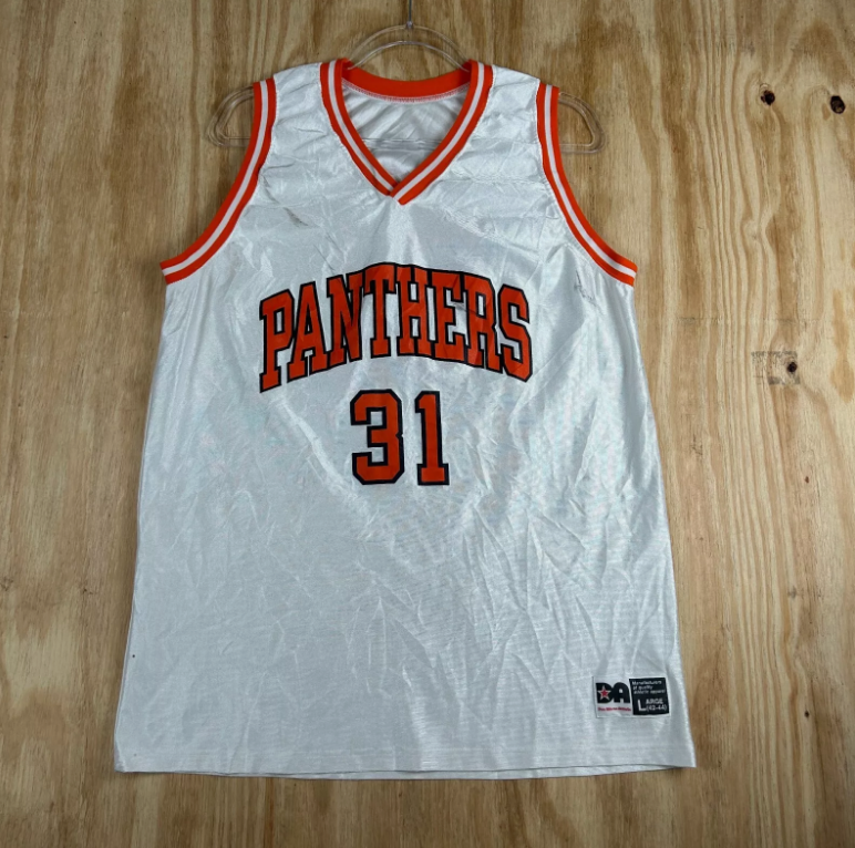 Panthers White Basketball Jersey Don Alleson Athletic Mens Size Large (42-44)