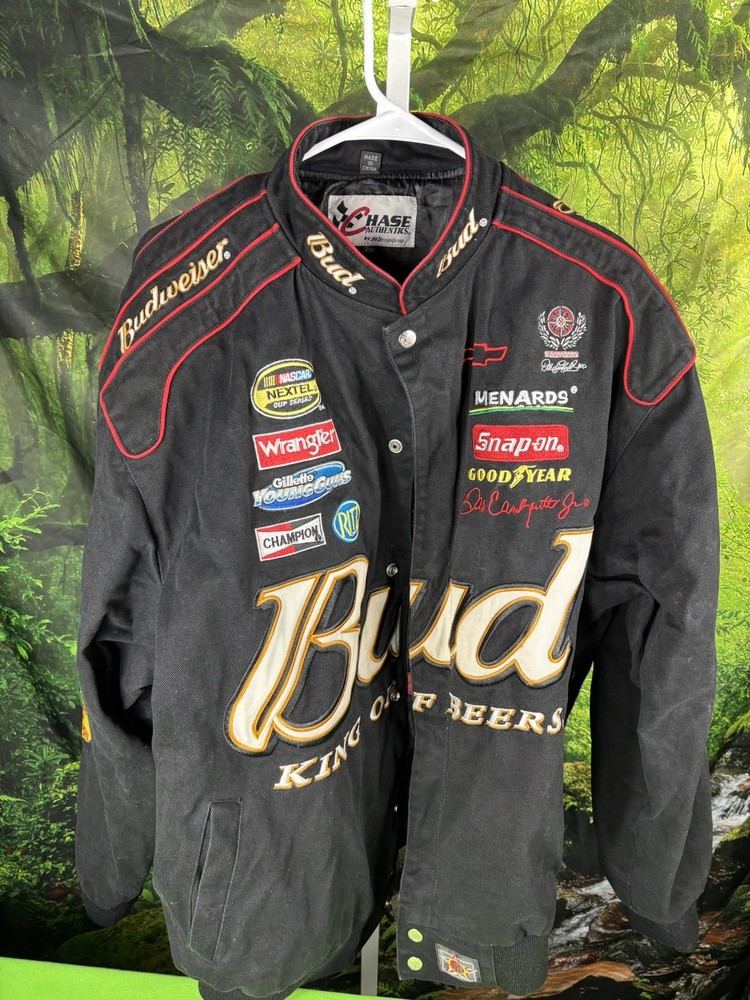 Vintage Dale Earnhardt NASCAR BudweiserJacket Mens 2XL Chase Authentics Racing