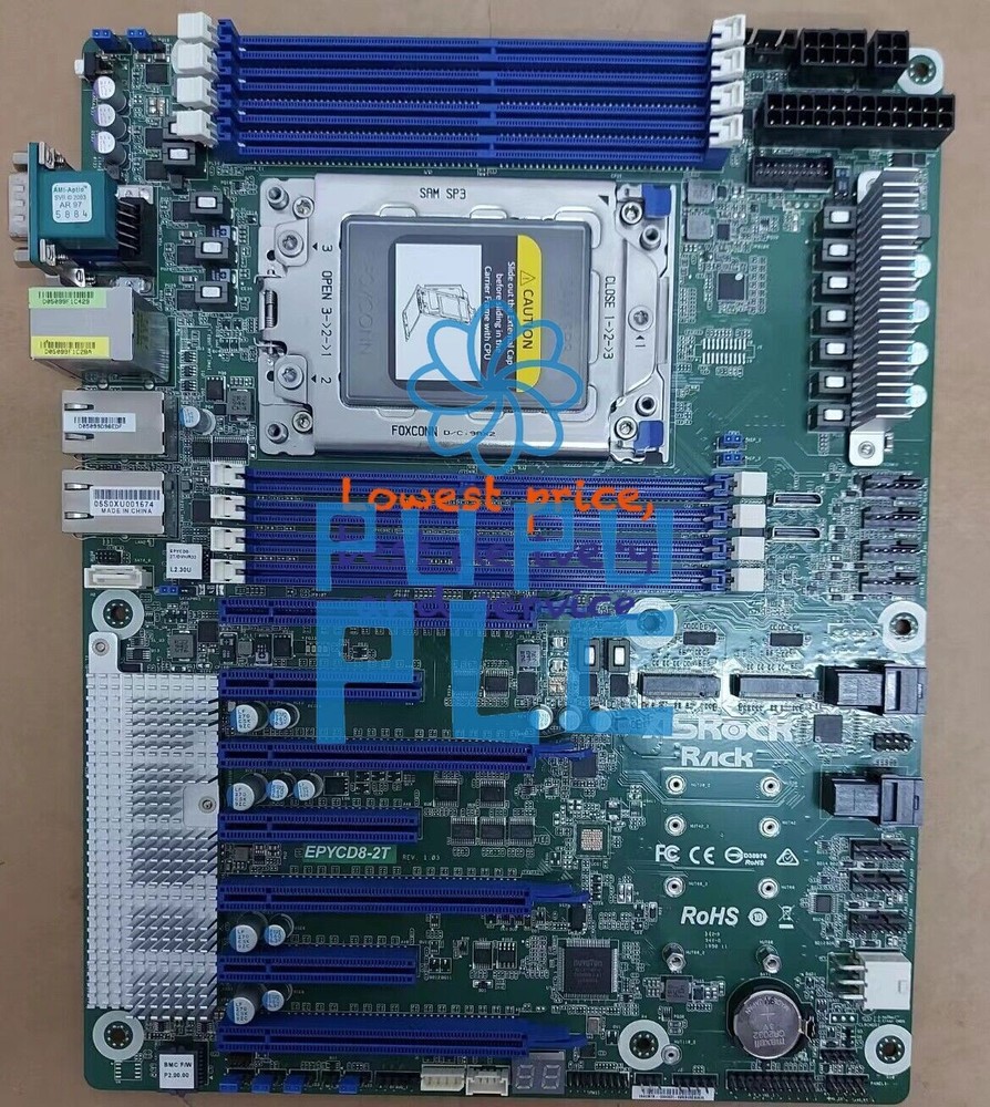 USED ASRock EPYCD8-2T motherboard supports EPYC 7001/7002 7 PCIE dual M2 SSD
