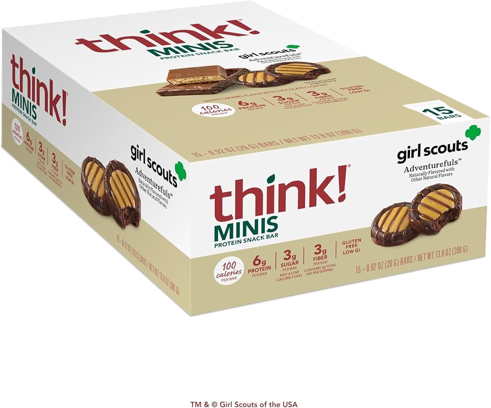 think! Minis Protein Snack Bar, Gluten Free, Girl Scouts Adventurefuls, 15 Count