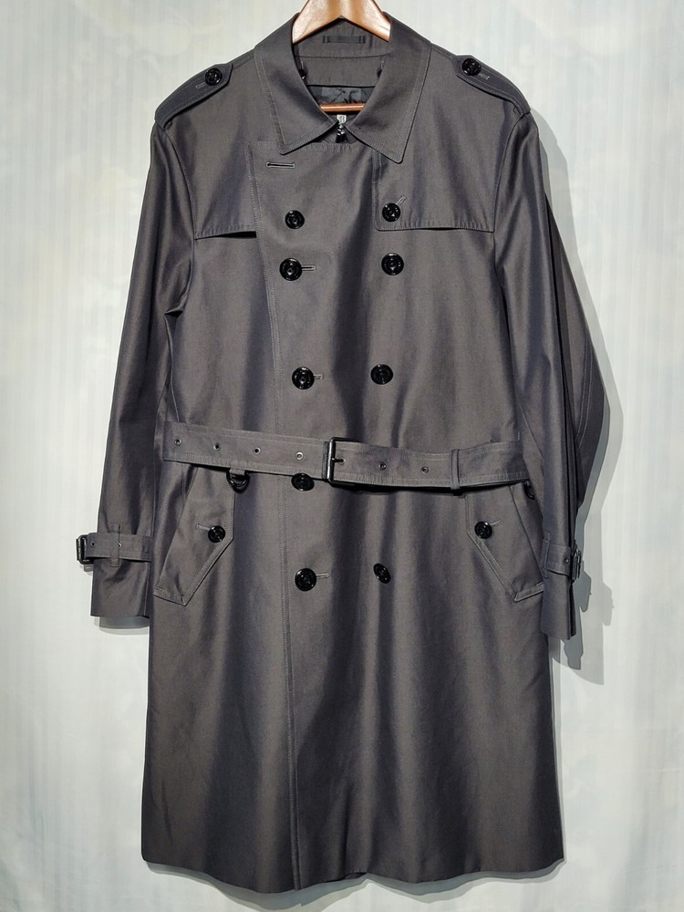 Black Label CrestBridge Lined Trench Coat Burberry Charcoal Gray Size 3L