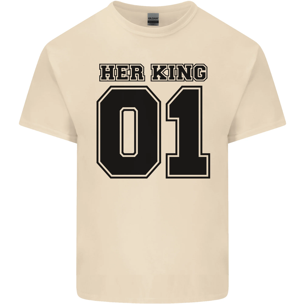 Her King Funny Valentines Day Mens Cotton T-Shirt Tee Top