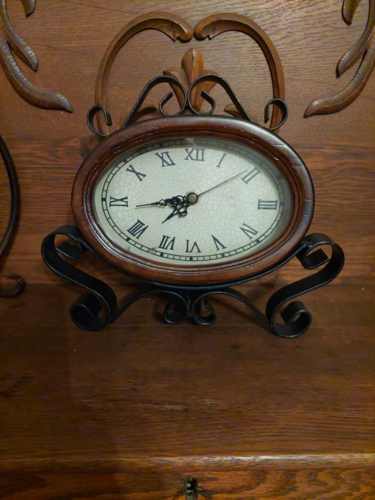 Decorative  Mantle Clock Brown With Stand