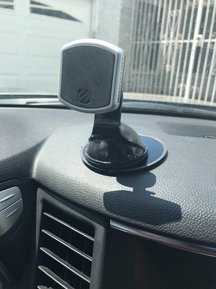 Scosche MagicMount Pro Magnetic Phone Mount with Suction Cup 1 Pack Black Silver