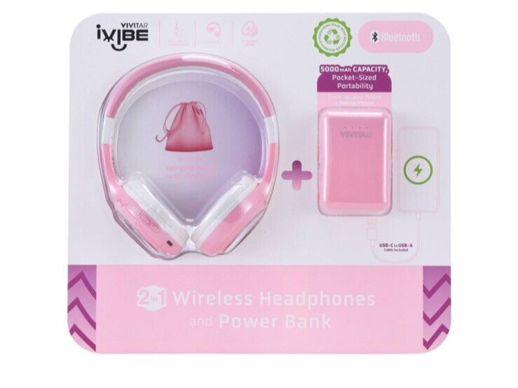 2 in 1 Wireless Headphones and 5000 mAH Powerbank Kit,
