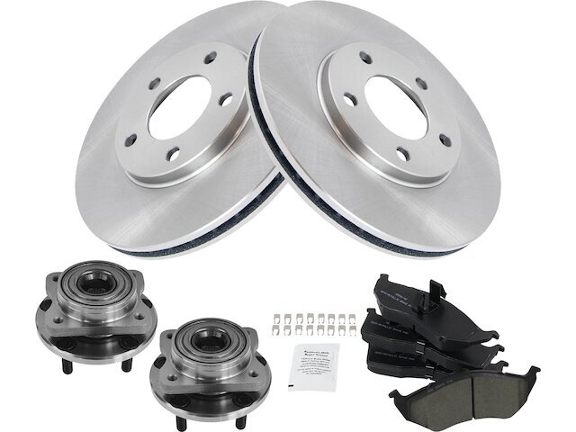 1996-2000 Grand Caravan Front Brake Pad Rotor & Wheel Hub Kit 44GTXT