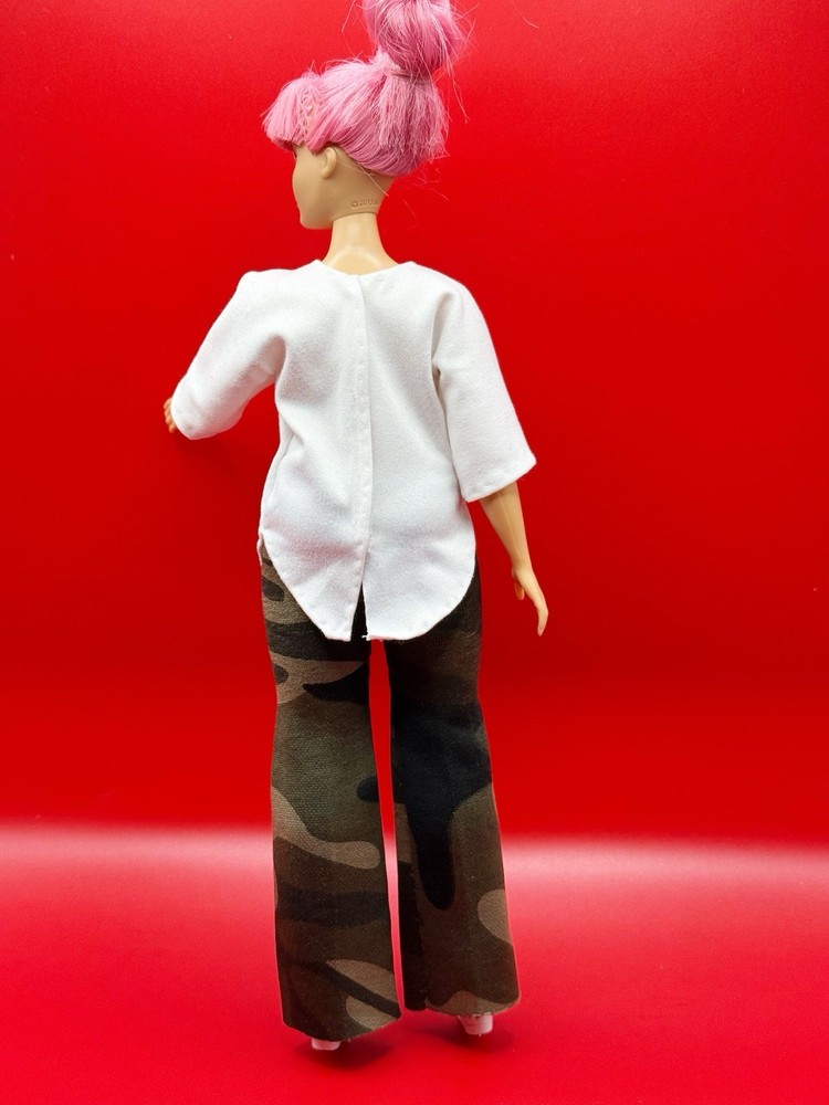 Hand Sewn Two Piece Outfit For Barbie Doll ( Curvy Doll)