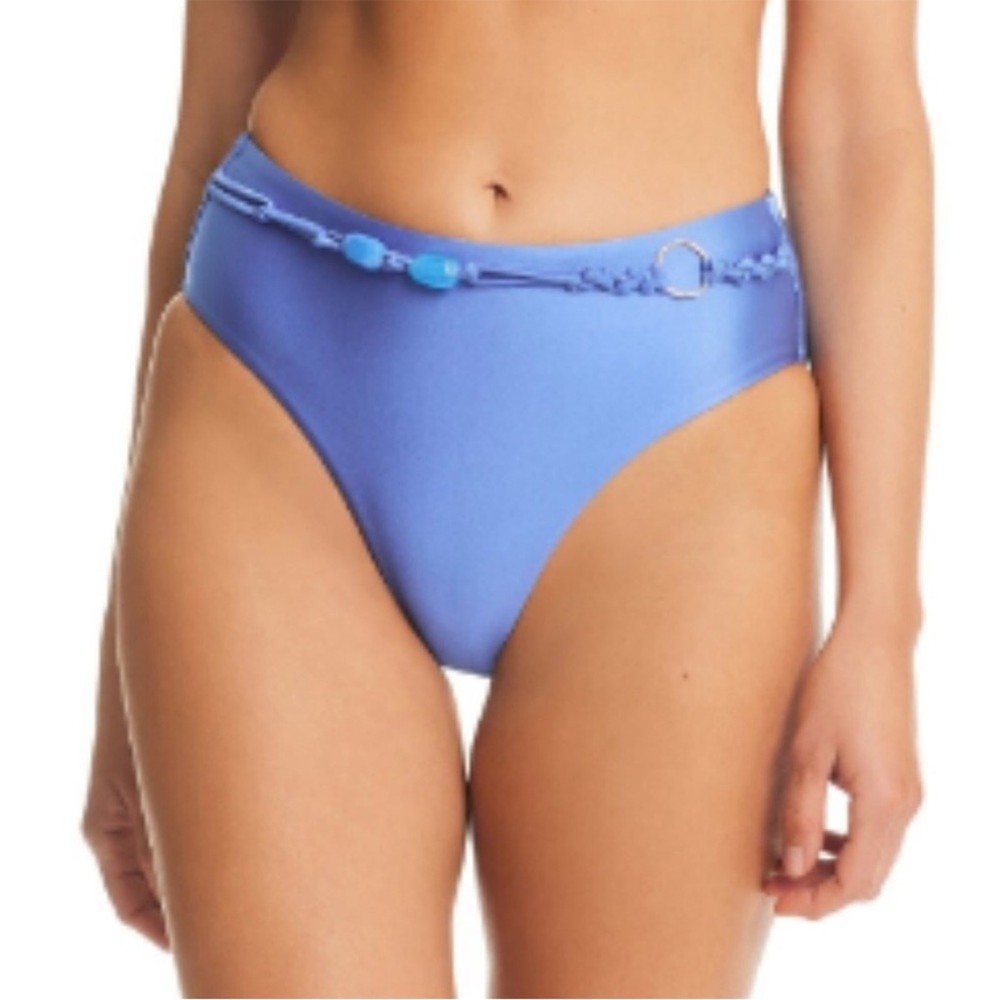 Red Carter Shine High Waisted Bikini Bottoms in Voyage Blue NWT XL Retail $68