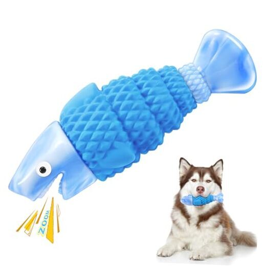 Tough Dog Toys for Aggressive Chewers Large Breed, Indestructible Blue Shark