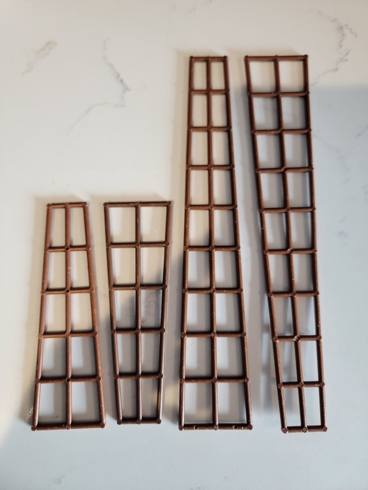 Lot LEGO - Boat Parts - Mast Rigging, - Brown