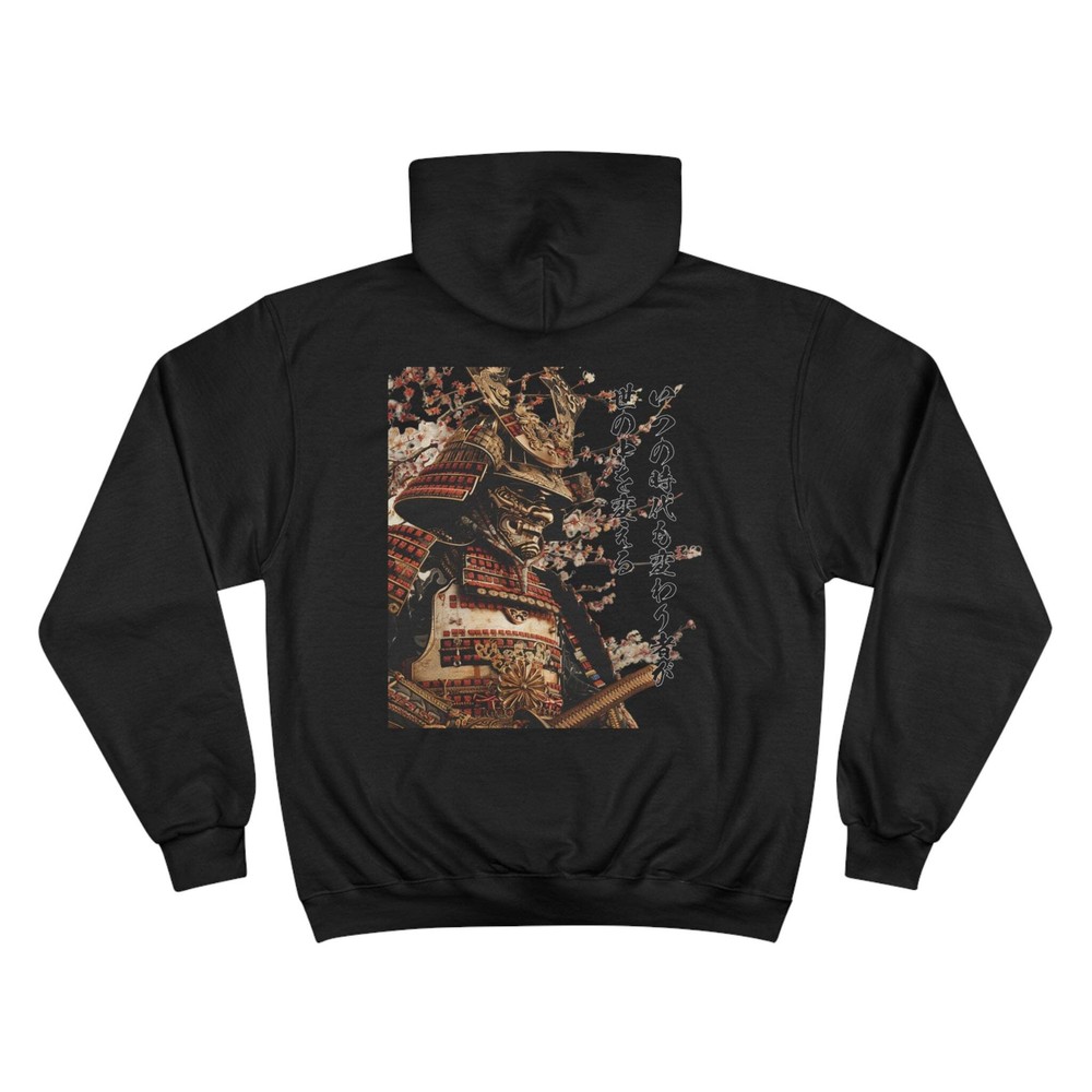 Golden Samurai Armor Champion Eco Hoodie - Luxury Japanese Warrior Calligraphy A