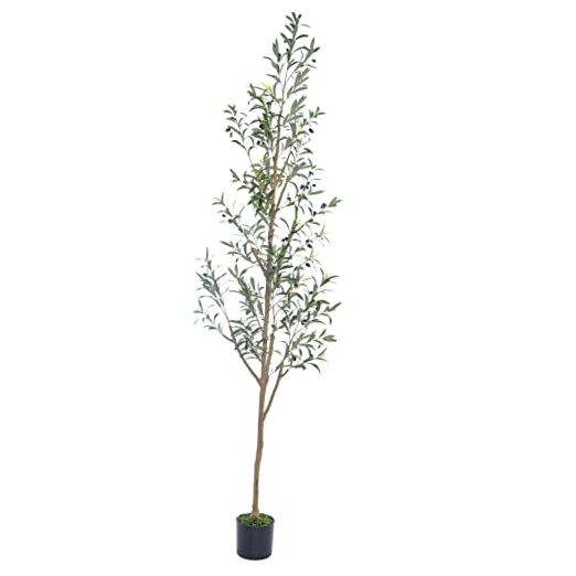 7.6FT (92'') Olive Tree Tall Skinny Artificial Plants for Home 92in-Skinny