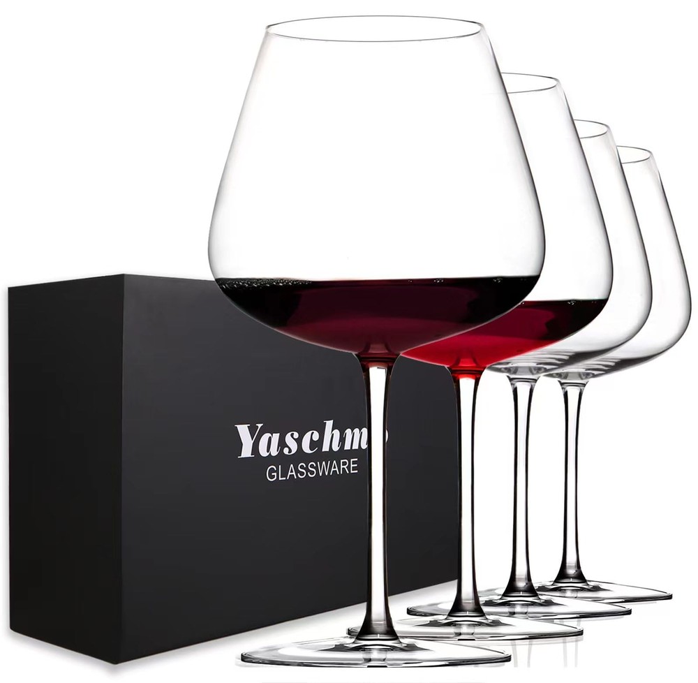 Super Large 30OZ Wine Glasses-Hand Blown Crystal Giant Wine Glasses, Big Burg...