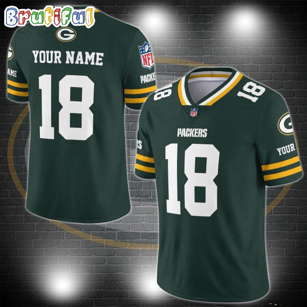 GreenxBay Packers Logo Team Custom Football Jersey, Football Jersey Shirt