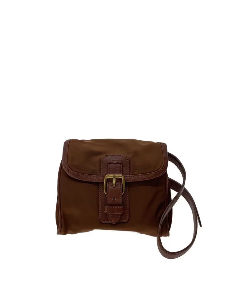 RARE PRADA Nylon Shoulder Bag in Brown BRW