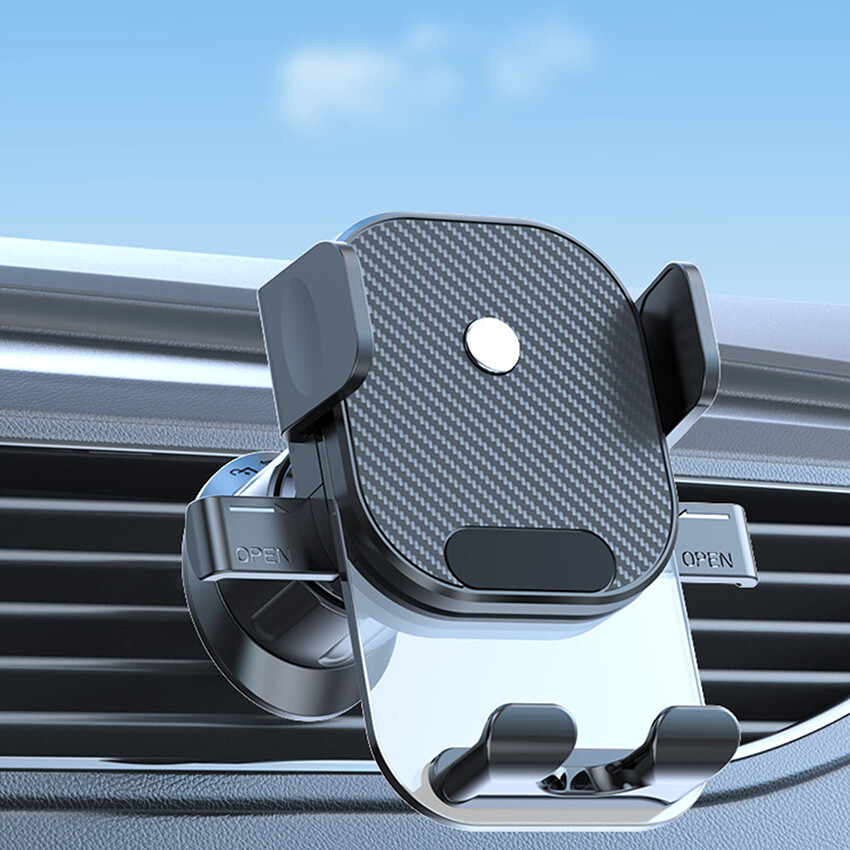 Horizontal Car Air Vent Phone Holder with Pull-Down Navigation Bracket