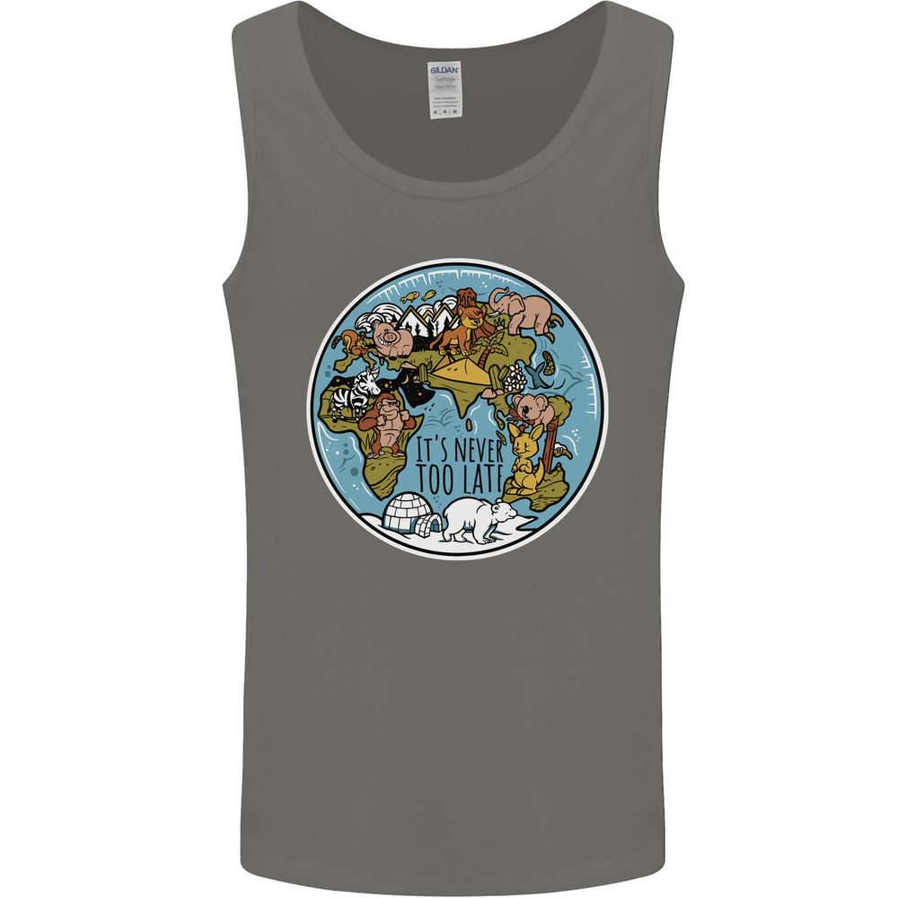 It's Never Too Late Climate Change Mens Vest Tank Top