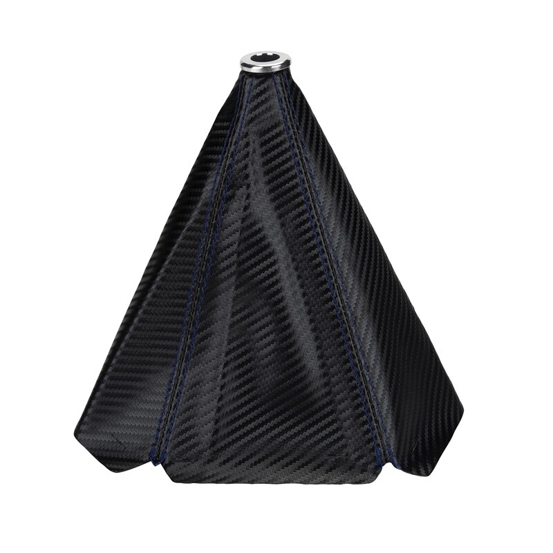 Black Leather Blue Stitch Car Auto Gear Shift Knob Shifter Lever Boot Dust Cover