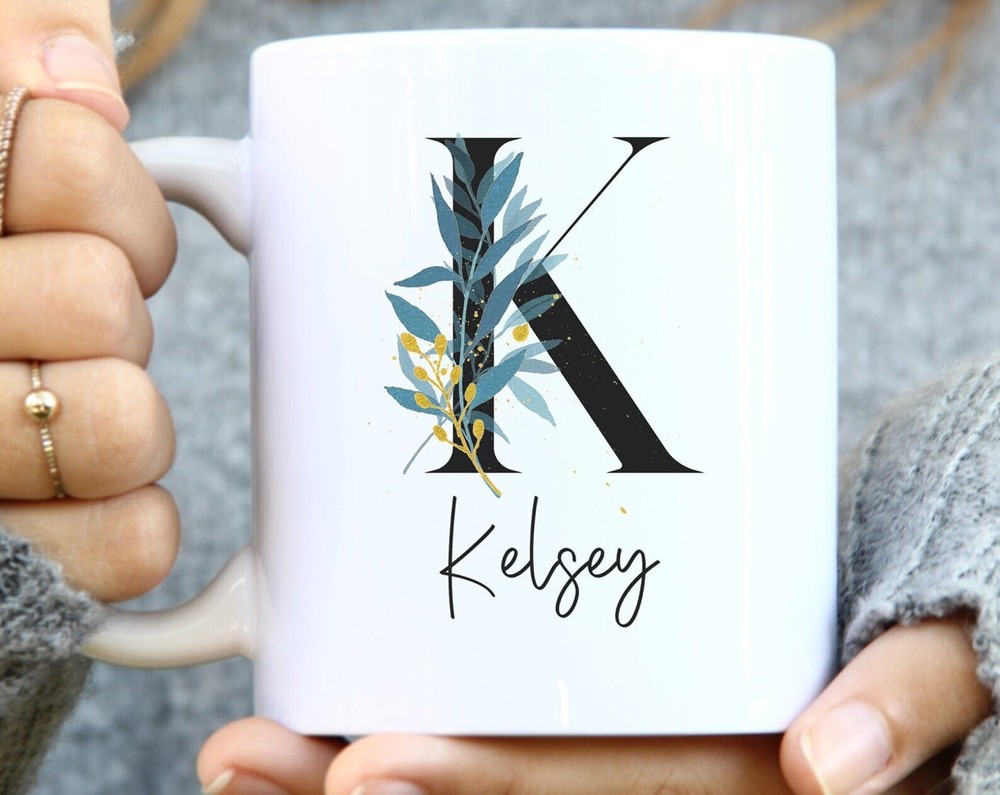 Personalized Coffee Mug Personalized Name Coffee Cup Initial Mug Black Initial