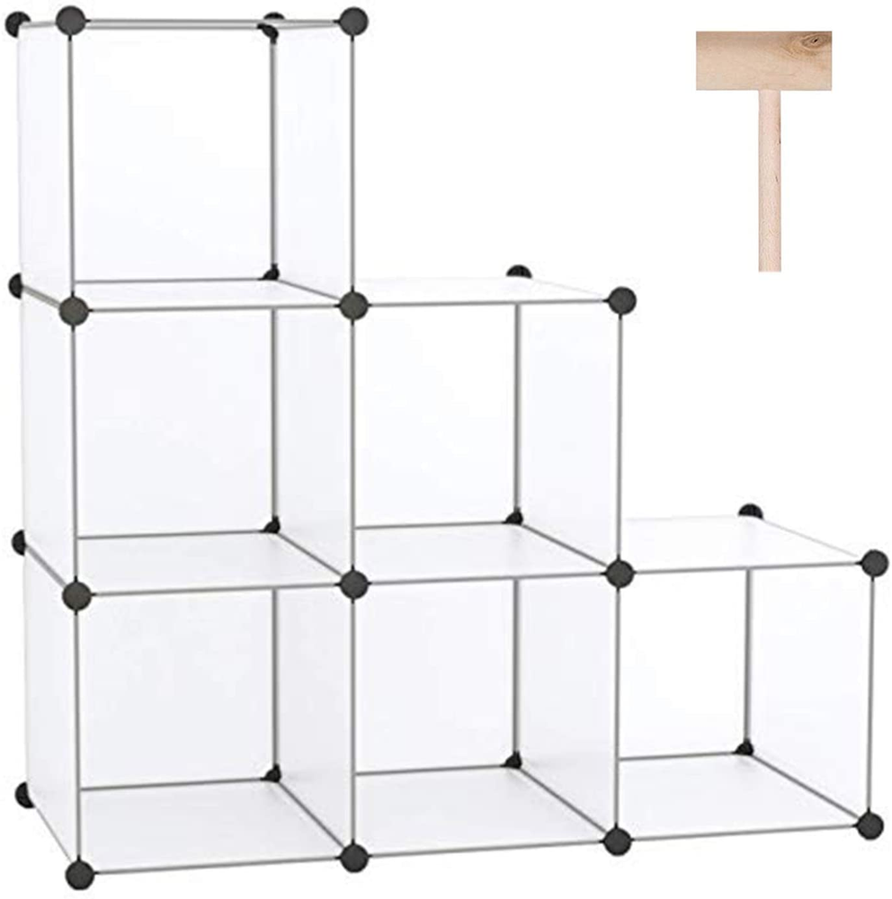 6-Cube Modular Storage Organizer for Closet DIY Plastic Shelves Unit