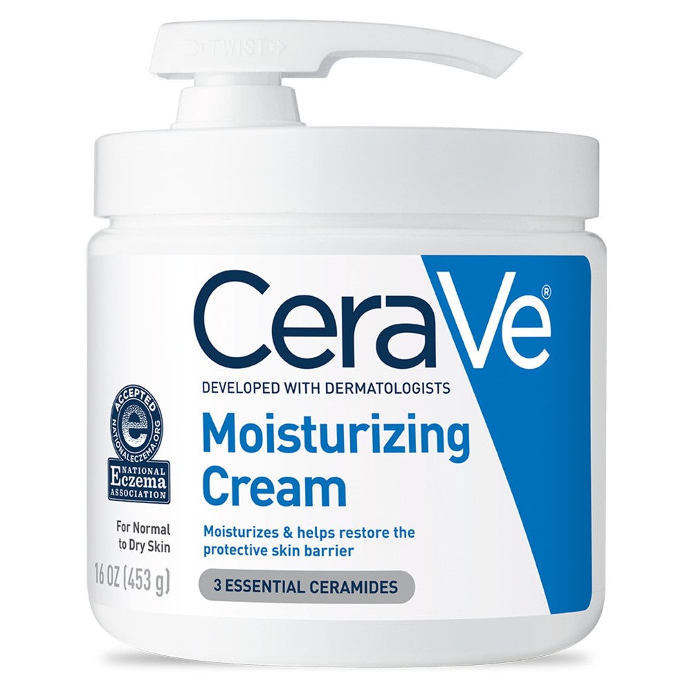 CeraVe Moisturizing Cream with Pump for Hydrated Face and Body Skin